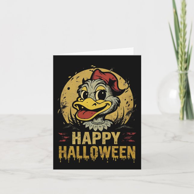 Happy Halloween Niedlich Duck Karte (Vorderseite)