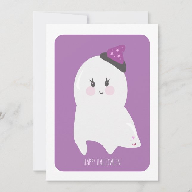 Happy Halloween Niedlich Ghost Card (Vorderseite)