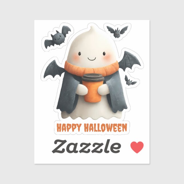 Happy Halloween Niedlich Ghost Design Aufkleber (Blatt)