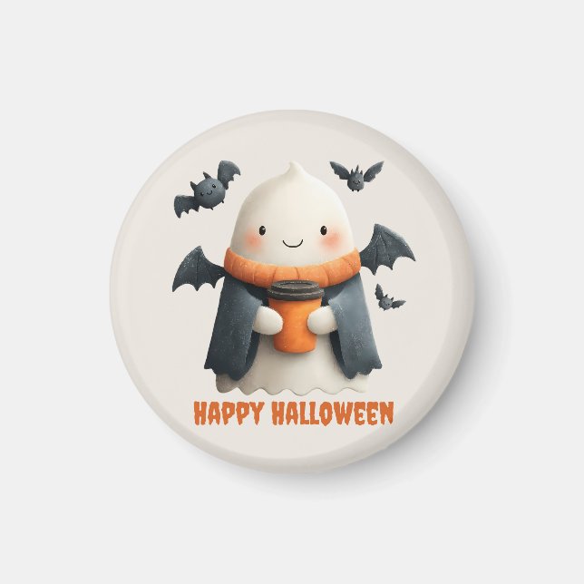 Happy Halloween Niedlich Ghost Design Magnet (Vorne)