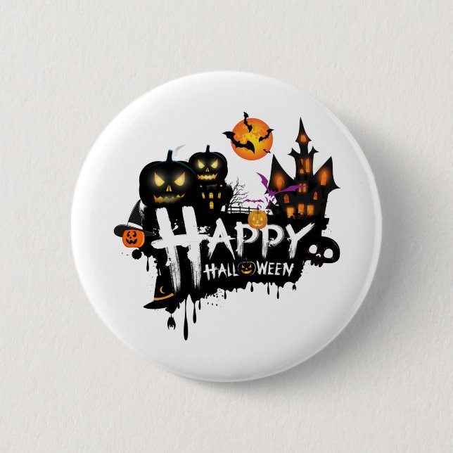 Happy Halloween Niedlich Ghost Funny Button (Vorderseite)
