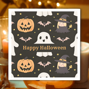 Happy Halloween Niedlich Ghost Pumpkin Hexenpapier Serviette
