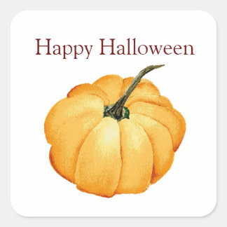 Happy Halloween niedlich-Kürbiskleber Quadratischer Aufkleber