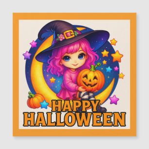 Happy Halloween Niedlich-Mondfussmagnet-Karte Magnetkarte