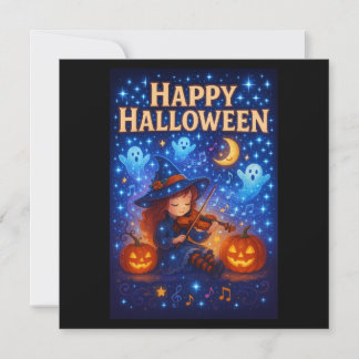 Happy Halloween Niedlich Musical Witch Greetings C Karte