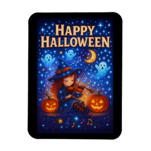 Happy Halloween Niedlich Musical Witch Magnet