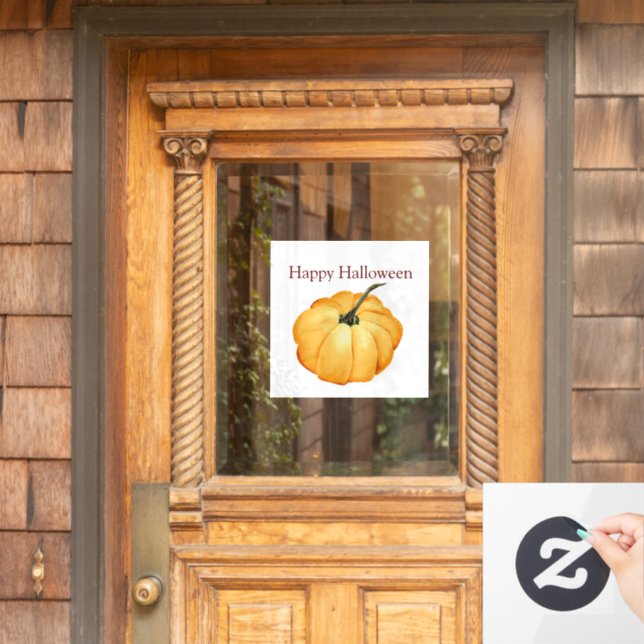 Happy Halloween niedlich-Orangenkürbis Fensteraufkleber (Haustür)