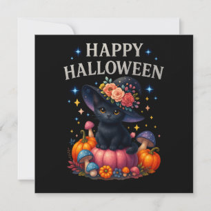 Happy Halloween Niedlich Pumpkin Cat Greetings Car Karte
