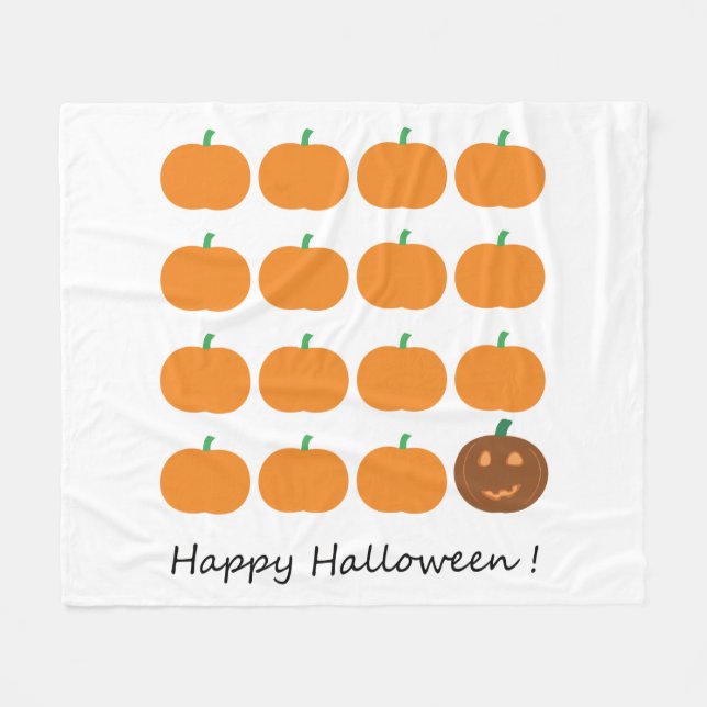 Happy Halloween Niedlich Pumpkin Patch Fleecedecke (Vorderseite (Horizontal))