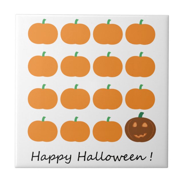 Happy Halloween Niedlich Pumpkin Patch Fliese (Vorderseite)