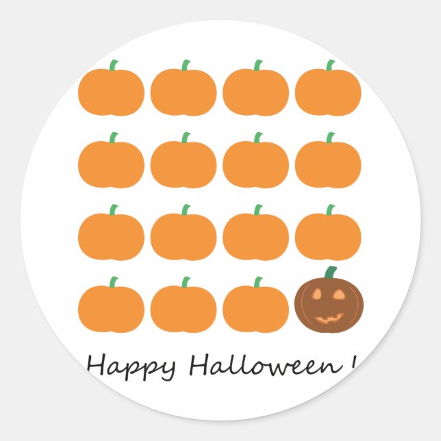 Happy Halloween Niedlich Pumpkin Patch Runder Aufkleber (Vorderseite)