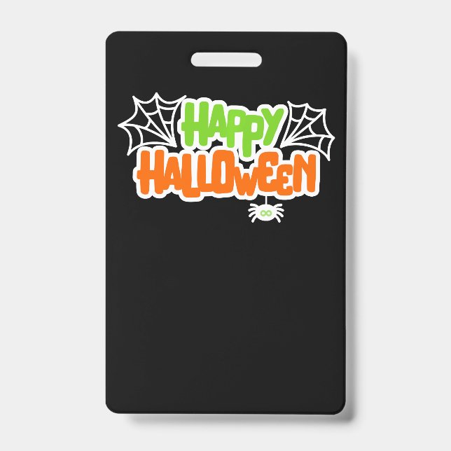 Happy Halloween Niedlich Spider Web Ausweis (Vorderseite)