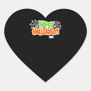 Happy Halloween Niedlich Spider Web Herz-Aufkleber