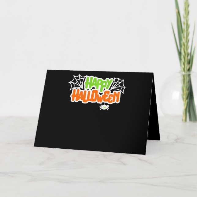 Happy Halloween Niedlich Spider Web Karte (Vorderseite)