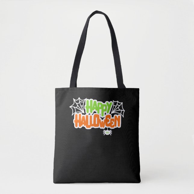 Happy Halloween Niedlich Spider Web Tasche (Vorderseite)