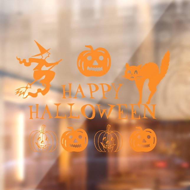 Happy Halloween niedliche Fensterdekoration Fensteraufkleber (Blatt 2)