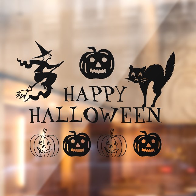 Happy Halloween niedliche Fensterdekoration Fensteraufkleber (Blatt 2)
