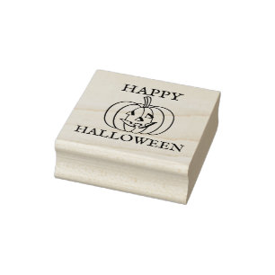 Happy Halloween Niedliche Kürbislaterne Pumpkin Gummistempel
