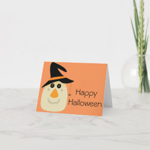 Happy Halloween Niedliche Scarecrow und Spider Karte