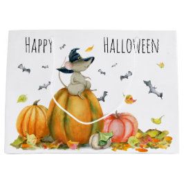 Happy Halloween Niedlicher Cartoon Hexenmäuse Große Geschenktüte