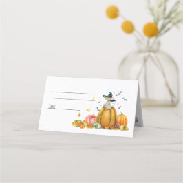 Happy Halloween Niedlicher Cartoon Hexenmäuse Platzkarte