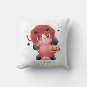 Happy Halloween Niedlicher Dinosaurier Pumpkin Spi Kissen