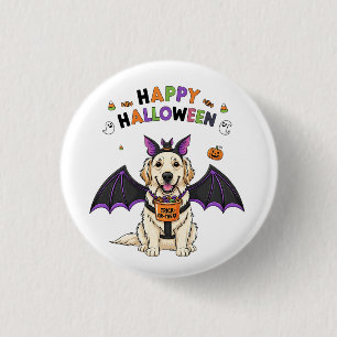 Happy Halloween Niedlicher Hundeschlitten Trick-od Button