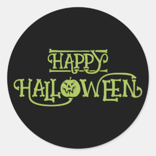 Happy Halloween. Niedlicher Kürbis Runder Aufkleber