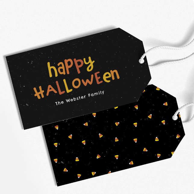 Happy Halloween niedlicher Spaß personalisiert Geschenkanhänger (Von Creator hochgeladen)