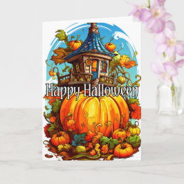 Happy Halloween | Niedliches Spuk Haus Karte