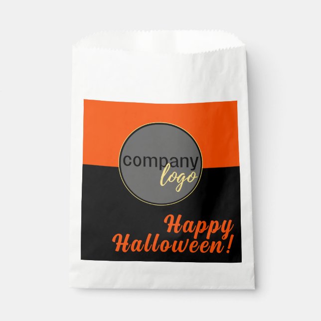 HAPPY HALLOWEEN ORANGE BLACK FARBGESCHÄFT LOGO GESCHENKTÜTCHEN (Vorderseite)