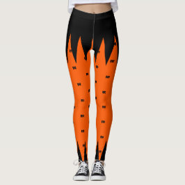Happy Halloween Orange Black Personalisiert Leggings