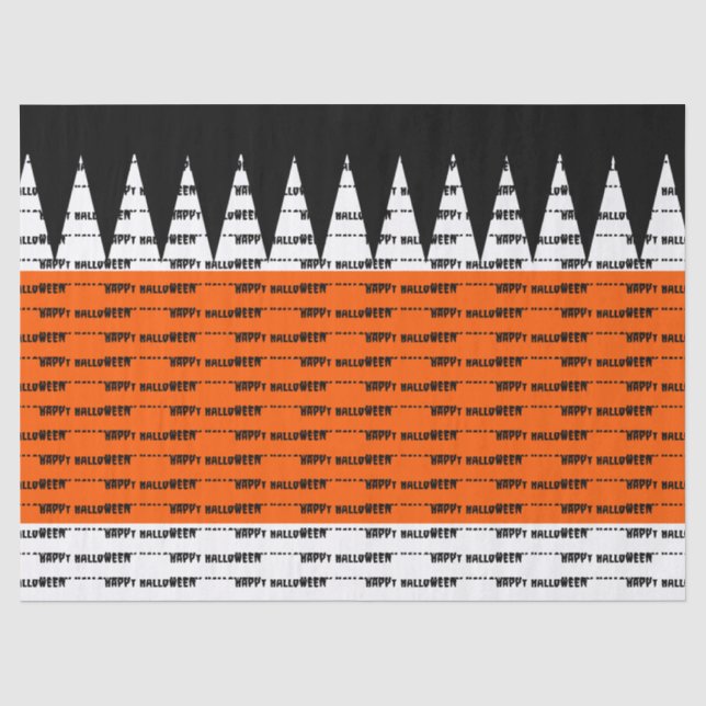 Happy Halloween Orange Black Personalisiert Seidenpapier (Vorderseite)