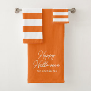 Happy Halloween Orange Chic Script Personnalisé