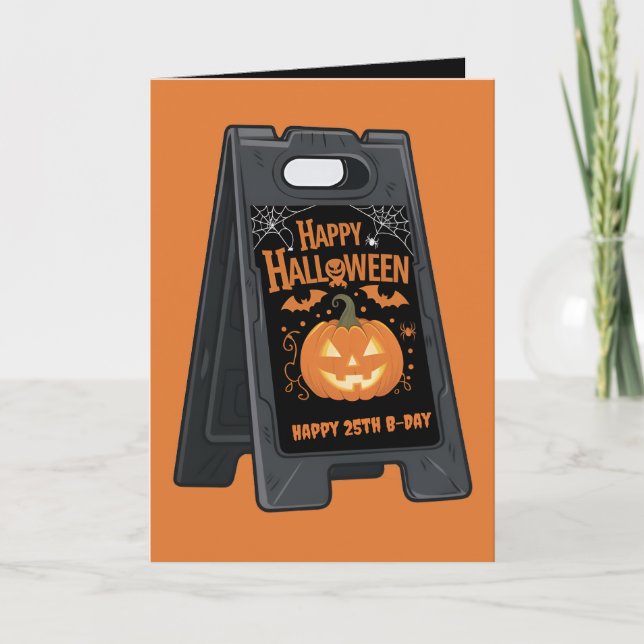 Happy halloween orange karte (Vorderseite)