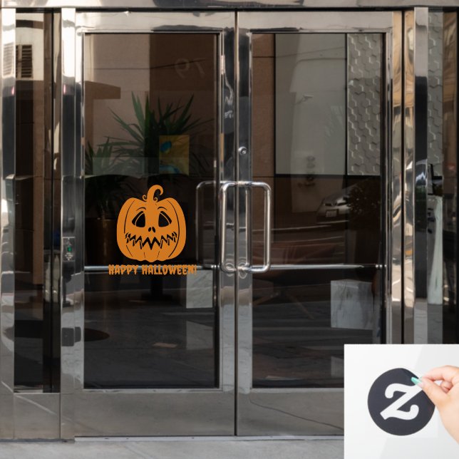 Happy halloween orange Kürbis Fensteraufkleber (Büro Tür)