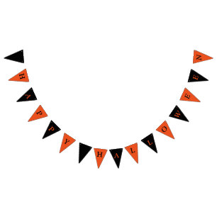 Happy Halloween Orange und Black Bunting Wimpelkette