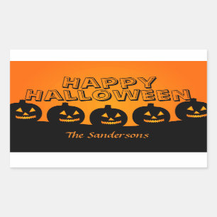 Happy Halloween Orange und Black Pumpkin Stickers