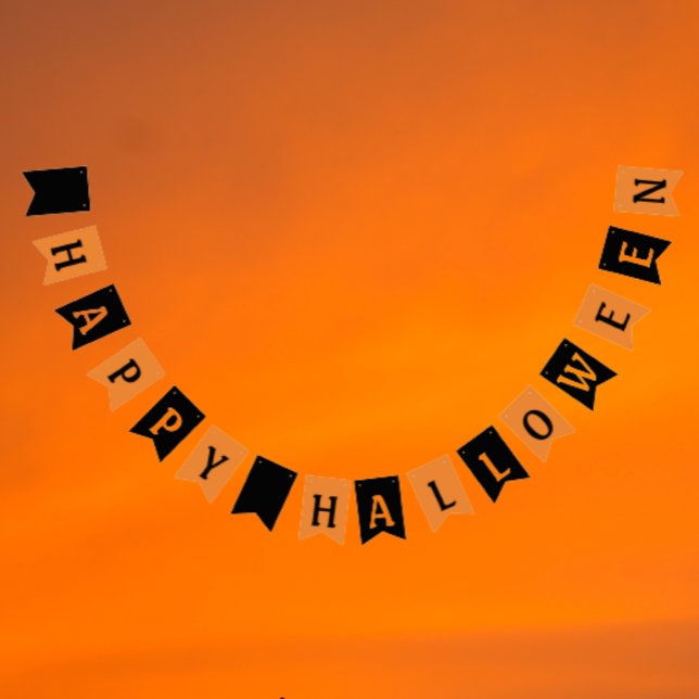 Happy Halloween Orange und Black Wimpelkette (In Situ Party)