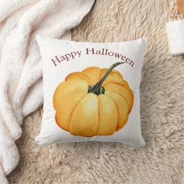Happy Halloween Orangenkürbis Retro Wasserfarbe Kissen