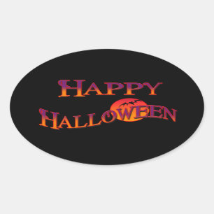 Happy Halloween Ovaler Aufkleber