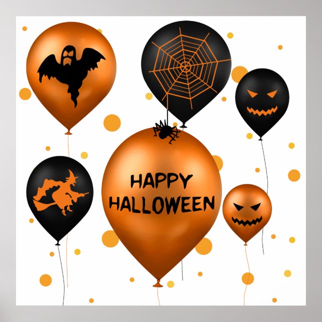 Happy Halloween Party Balloons Poster (Vorne)