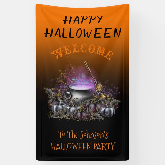 Happy Halloween Party Dekoration Custom Welcom  Banner (Vertikal)