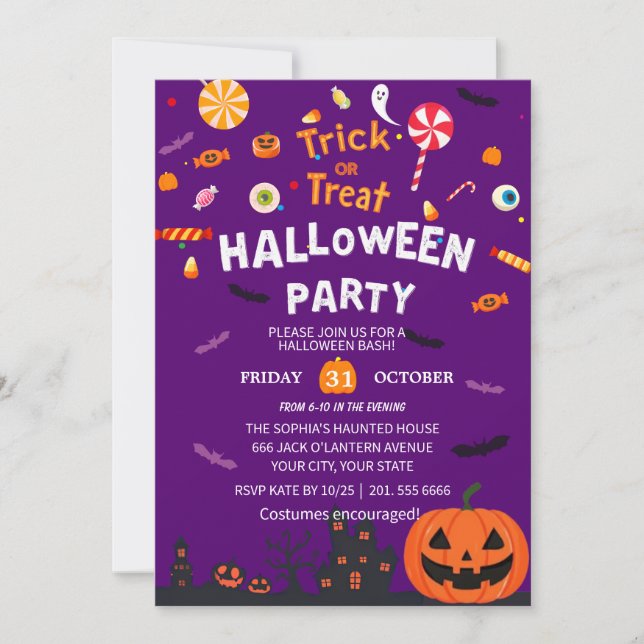 Happy Halloween Party Einladung (Vorderseite)