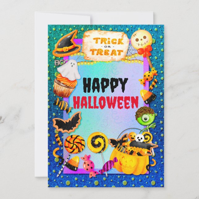 Happy Halloween Party gefüllt mit Trick oder Lecke (Vorderseite)
