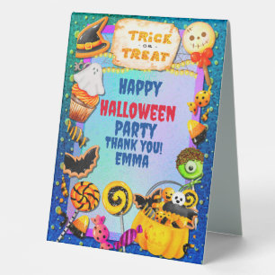Happy Halloween Party gefüllt mit Trick oder Lecke Tischaufsteller