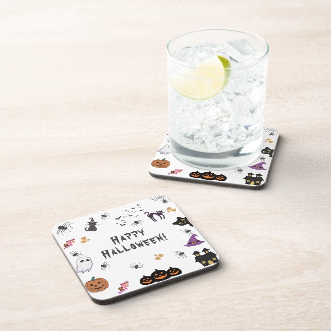 Happy Halloween Party Getränkeuntersetzer (Rechte Seite)