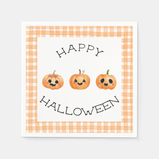 Happy Halloween Party Jack-o’-Laterne Serviette (Vorderseite)