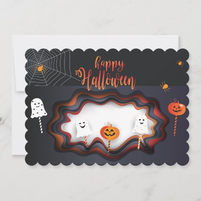 Happy Halloween Party "Leckerei oder Trick" Magisc Einladung (Vorderseite)