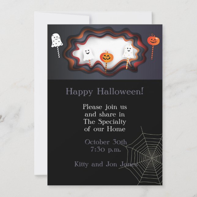 Happy Halloween Party "Leckerei oder Trick" Magisc Einladung (Vorderseite)